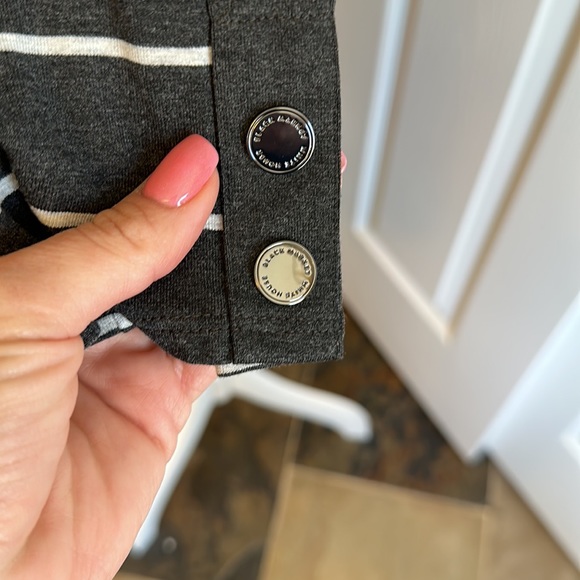 NWT White House Black Market striped grey knit dress - Picture 4 of 5